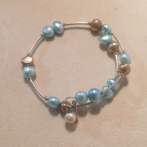 Vantel Pearls Earth and Sky wrap bracelet - NWOT